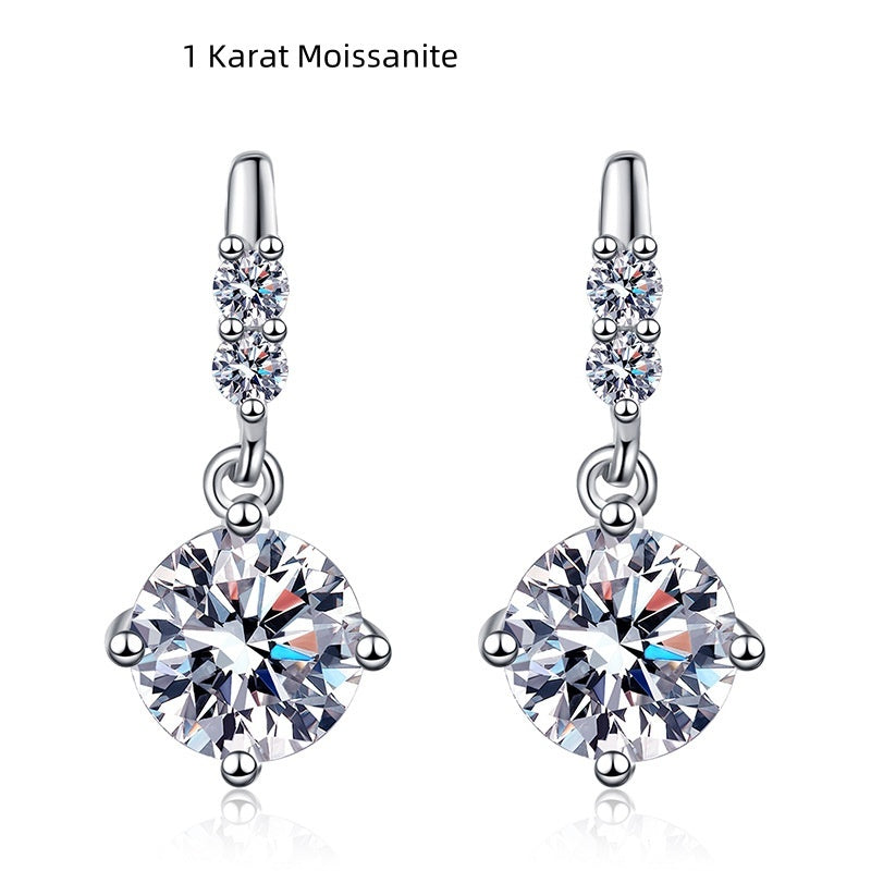 Radiance Dangling Moissanite Stud Earrings