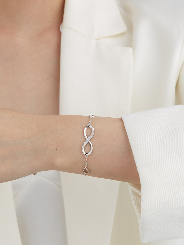 S925 Sterling Silver Infinity Bracelet Aura Rene