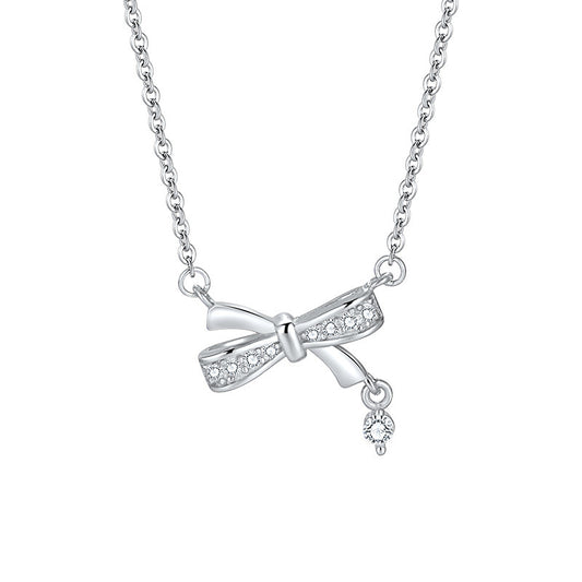 S925 Bow Necklace and Earrings Set