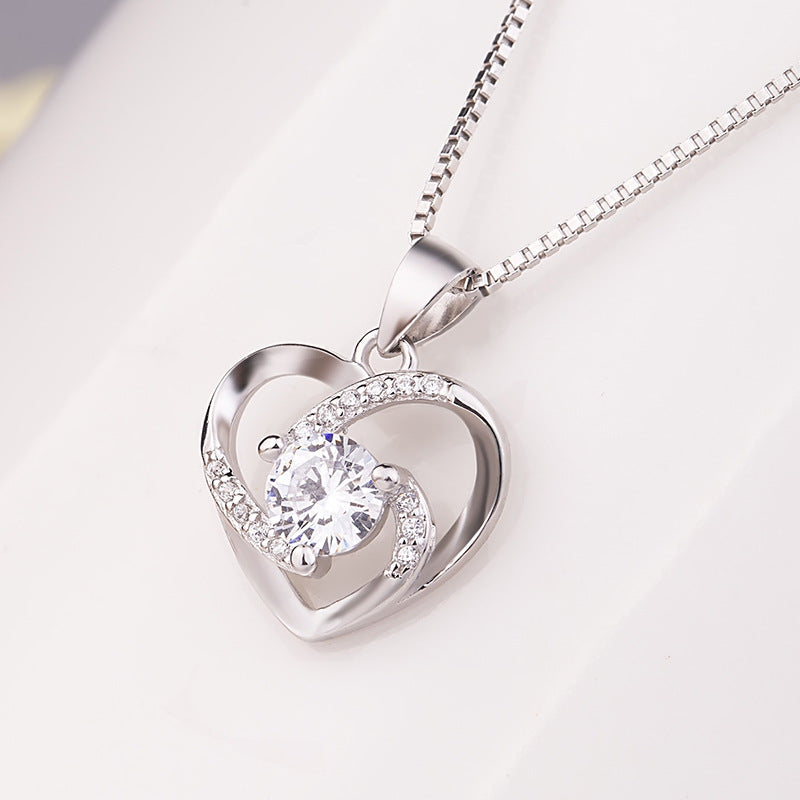 S925 Crystal Heart Necklace