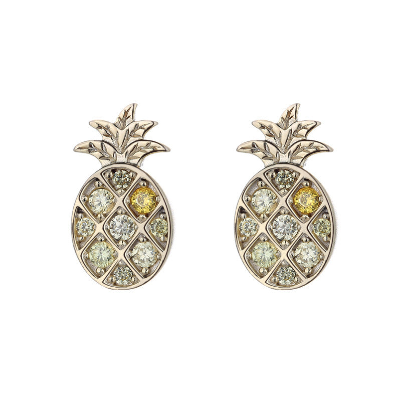 S925 Crystal Pineapple Earrings Aura Rene