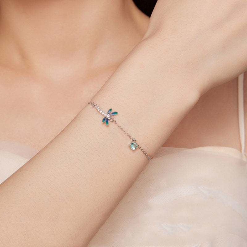 Sterling Silver Spring Dragonfly Bracelet Aura Rene