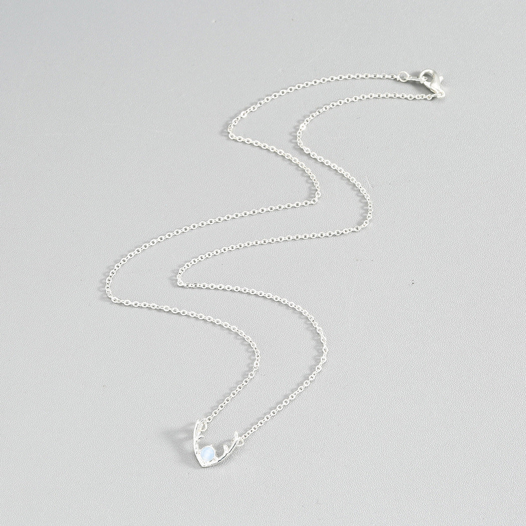 Minimalist Elk Antler Necklace in Gold or Silver Aura Rene