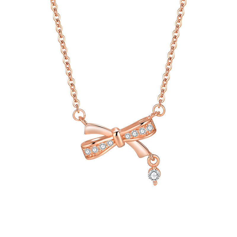 S925 Bow Necklace and Earrings Set