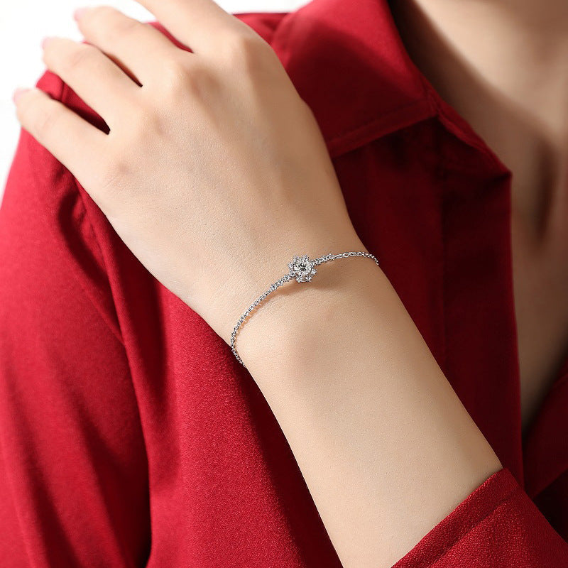 925 Sterling Silver Snowflake Bracelet Aura Rene