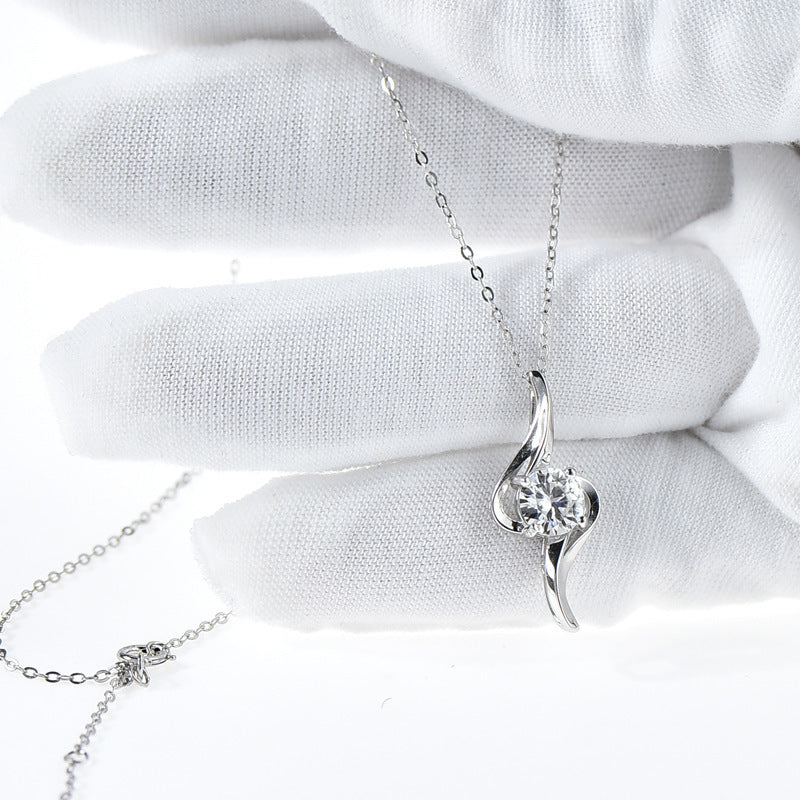 S925 Twist Crystal Fashion Necklace