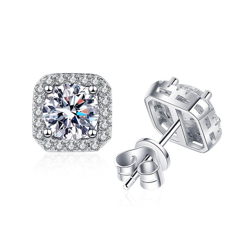 Women's Moissanite Sterling Silver Earrings Aura Rene