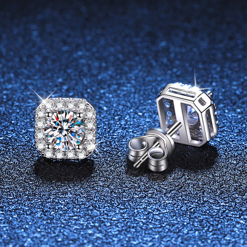 Women's Moissanite Sterling Silver Earrings Aura Rene