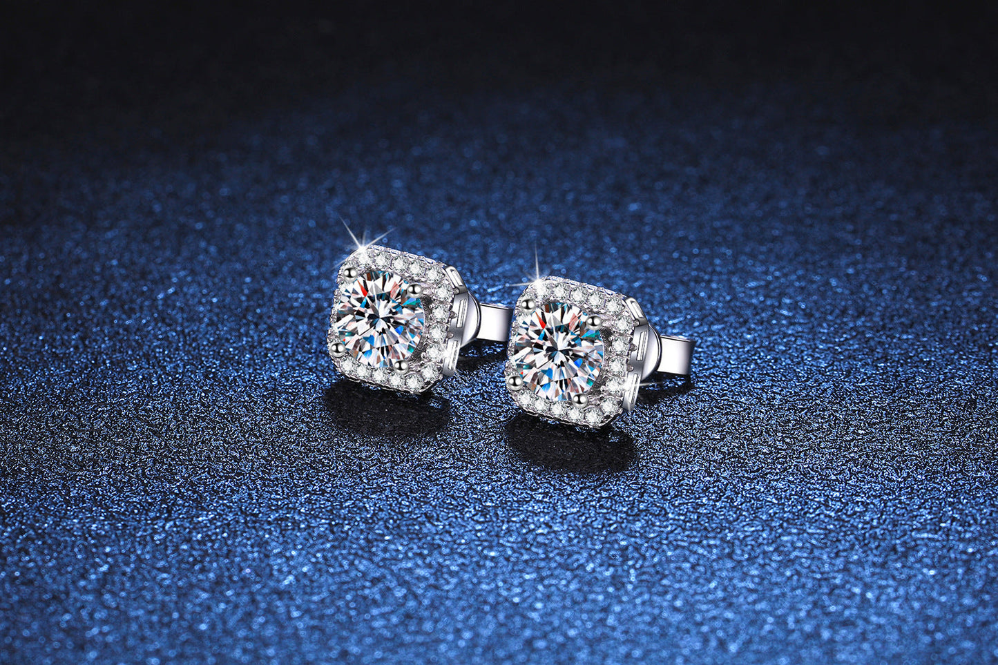 Women's Moissanite Sterling Silver Earrings Aura Rene