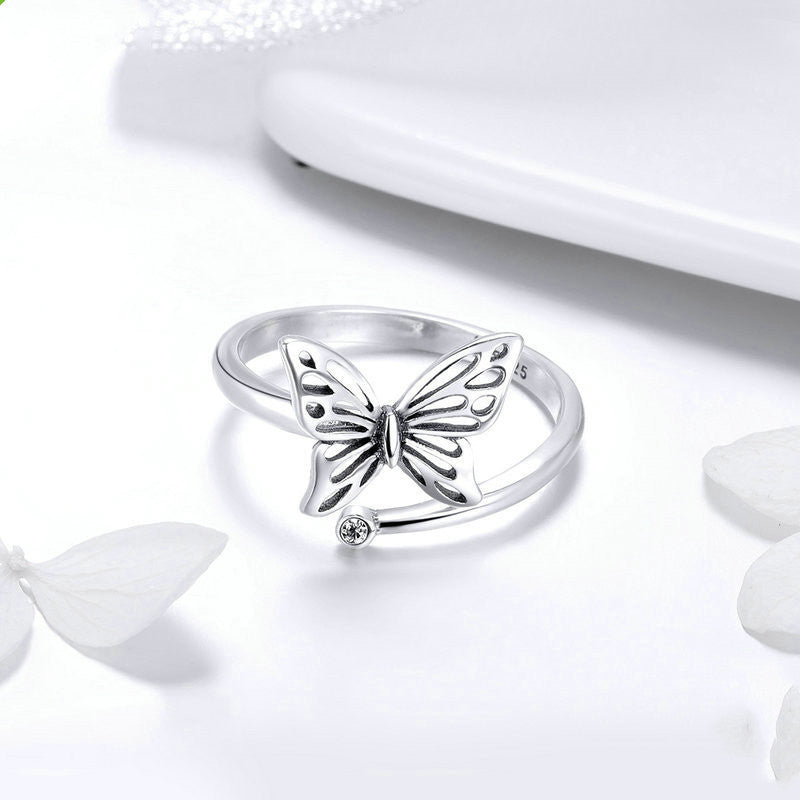 S925 Butterfly Dream Jewelry Set – Ring and Earrings Aura Rene