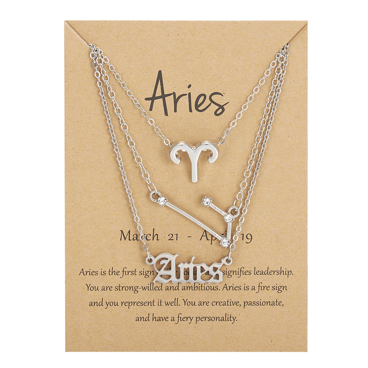 Zodiac Constellation Symbolic Necklaces 3 Pack