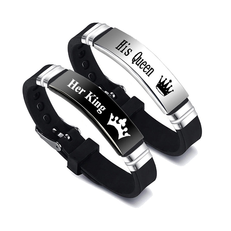 Her King & His Queen Adjustable Bracelet Set Aura Rene