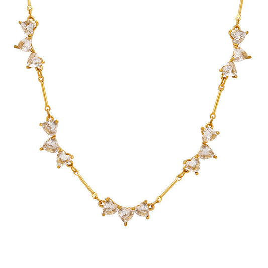 Titanium Steel Heart Zircon Necklace Aura Rene