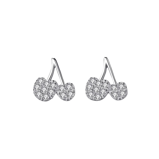S925 Cherry Crystal Stud Earrings Aura Rene