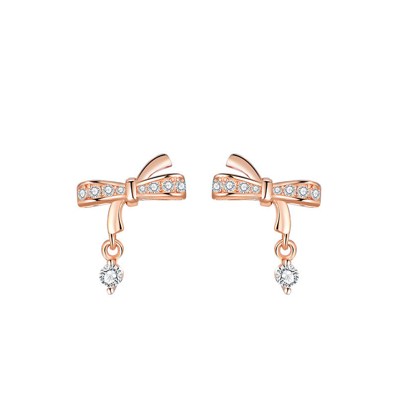 S925 Bow Necklace and Earrings Set