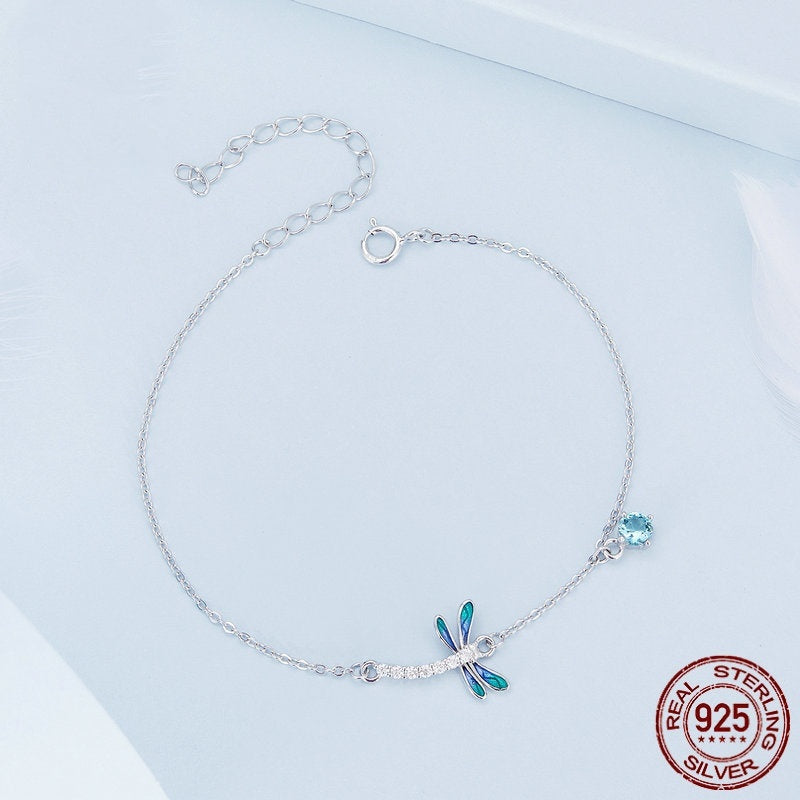 Sterling Silver Spring Dragonfly Bracelet Aura Rene