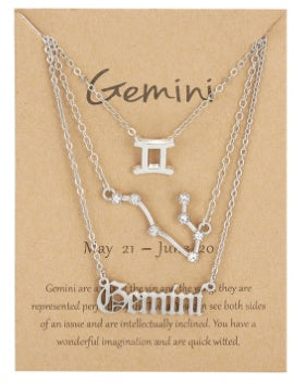 Zodiac Constellation Symbolic Necklaces 3 Pack