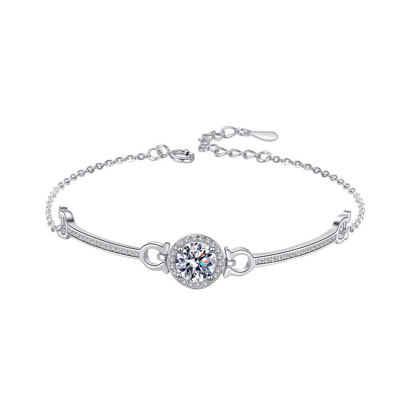 925 Sterling Silver Moissanite Bracelet Aura Rene