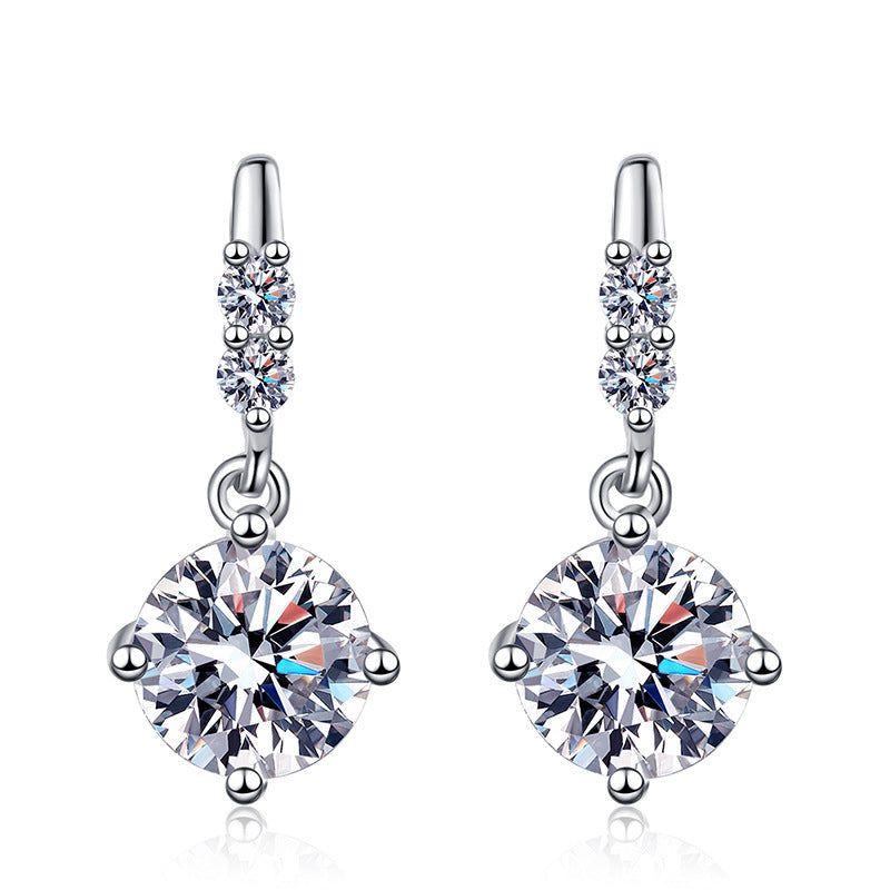Radiance Dangling Moissanite Stud Earrings