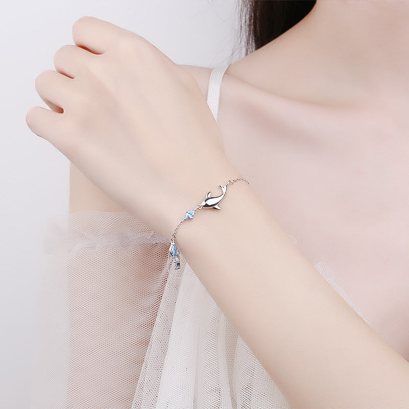 Sterling Silver Dolphin Love Bracelet Aura Rene