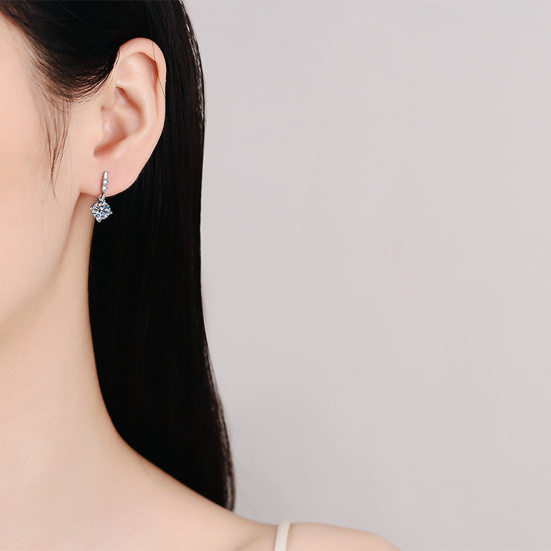 Radiance Dangling Moissanite Stud Earrings