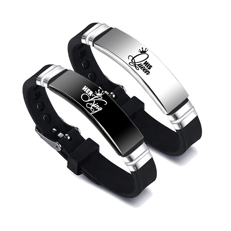 Her King & His Queen Adjustable Bracelet Set Aura Rene
