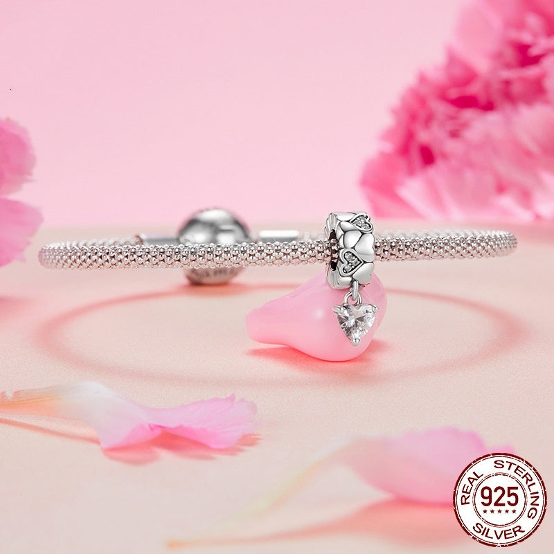 S925 Heart Cluster Spacer Charm