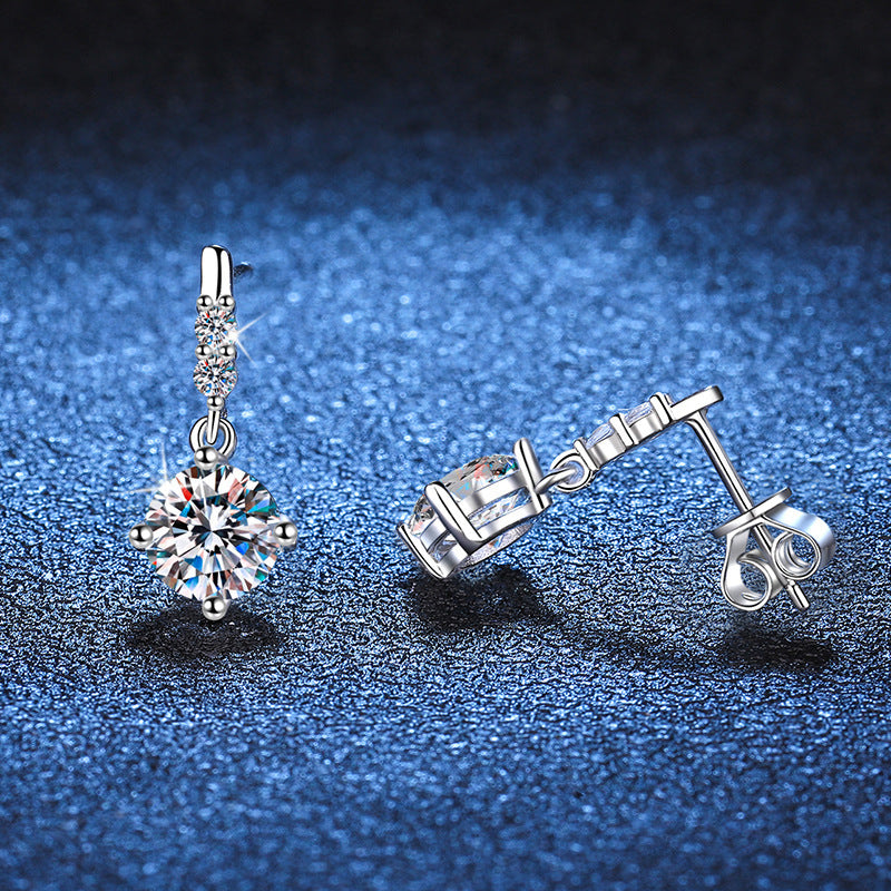Radiance Dangling Moissanite Stud Earrings