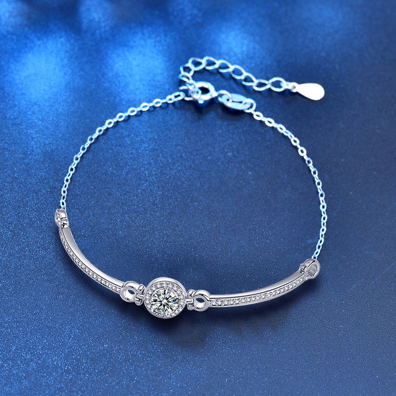 925 Sterling Silver Moissanite Bracelet Aura Rene