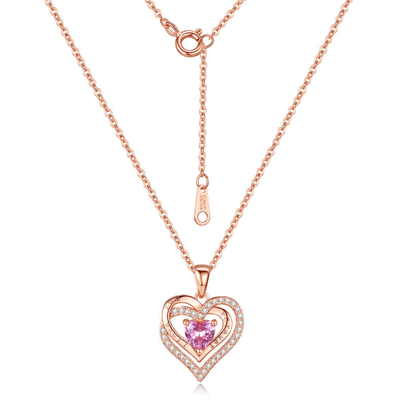 Eternal Spark Crystal Heart Pendant — Sterling Silver Elegance