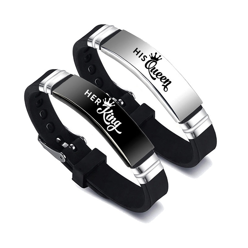 Her King & His Queen Adjustable Bracelet Set Aura Rene