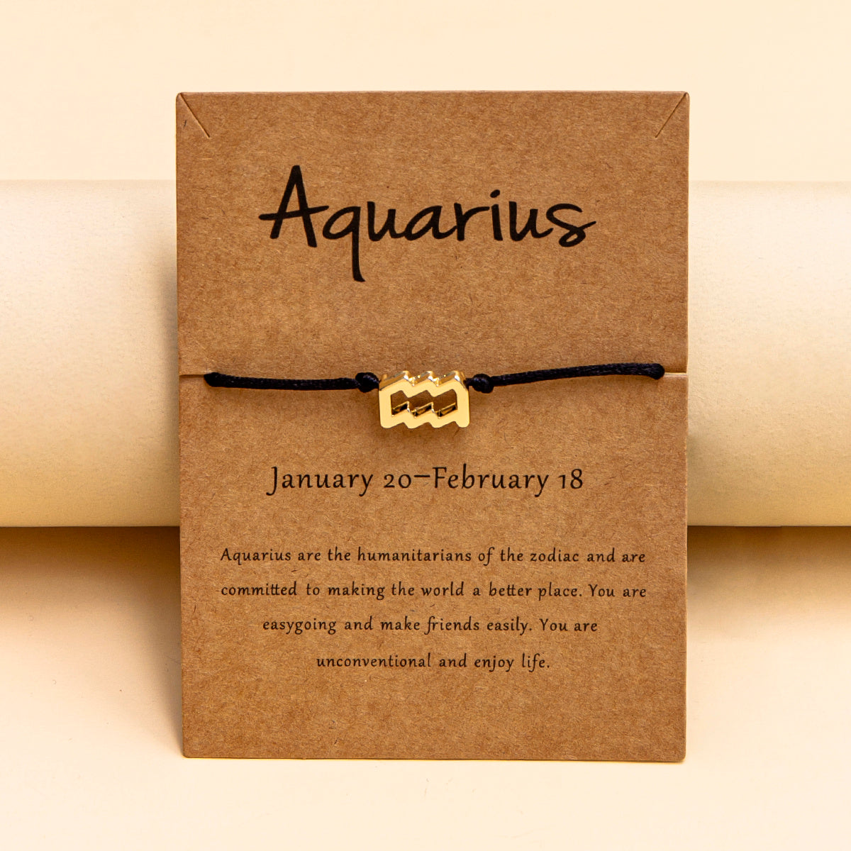 Zodiac Sign Adjustable Rope Bracelet Aura Rene