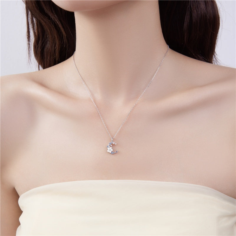 S925 Flower Moon Necklace