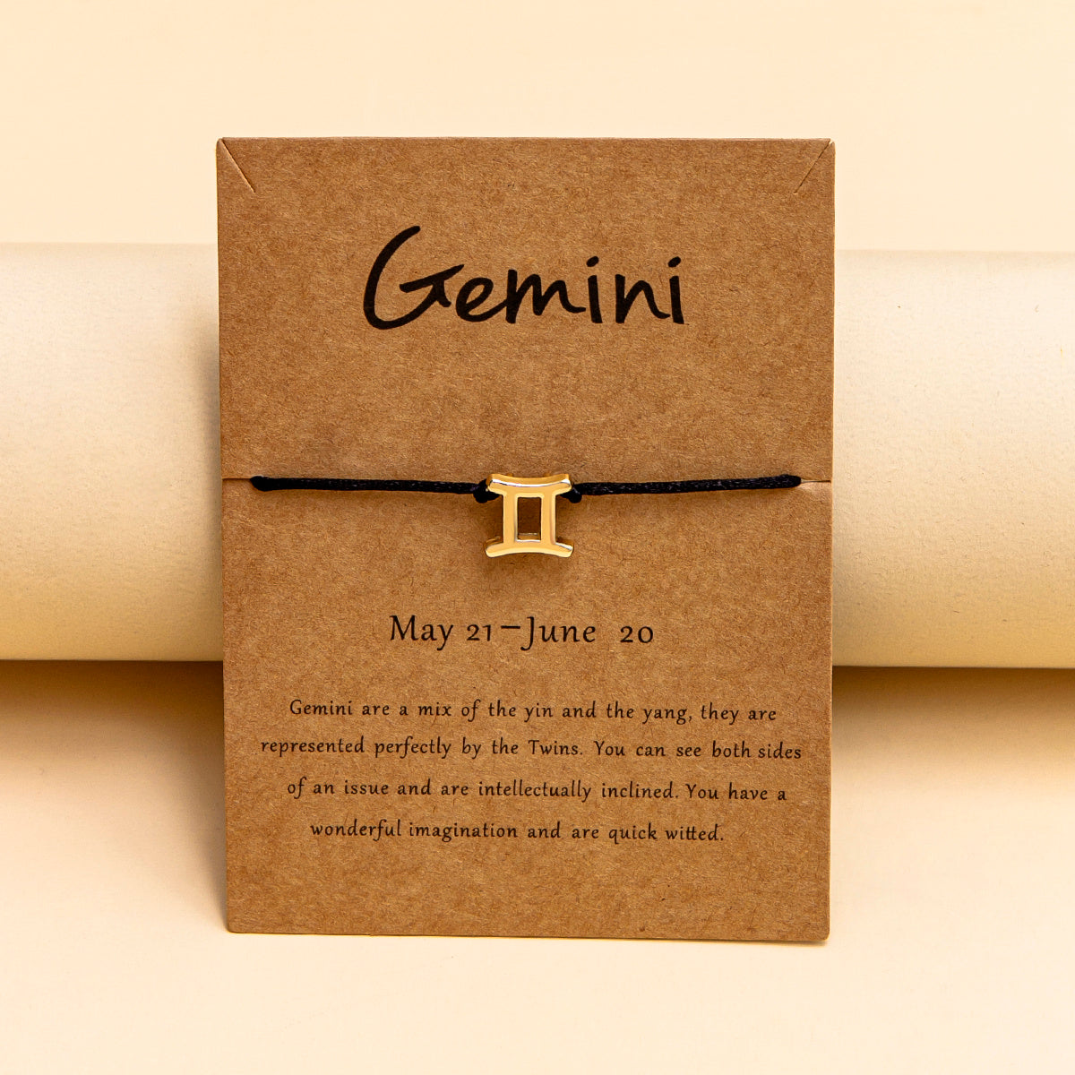 Zodiac Sign Adjustable Rope Bracelet Aura Rene