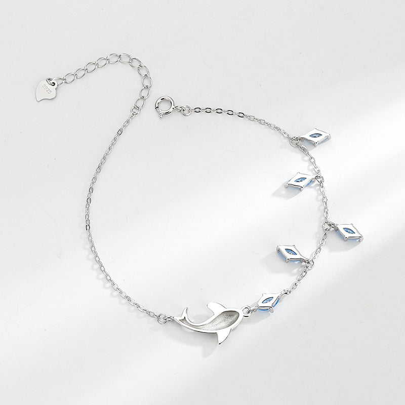 Sterling Silver Dolphin Love Bracelet Aura Rene