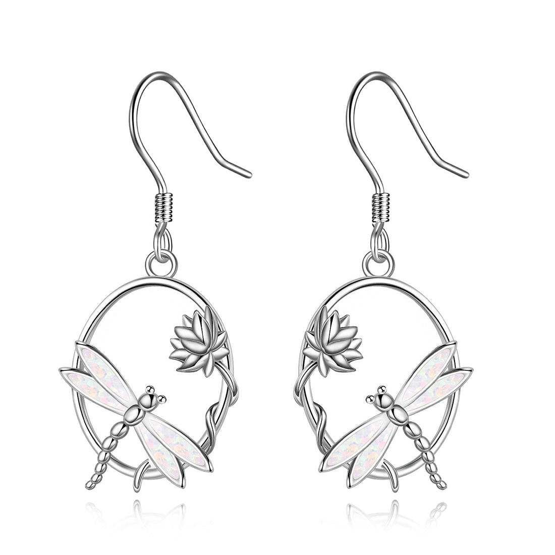 Aura Rene sterling silver dragonfly and lotus earrings for a sterling silver care guide