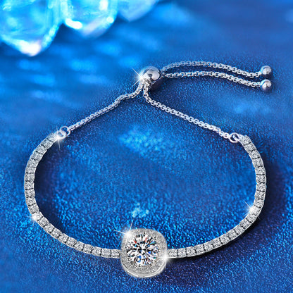925 Sterling Silver Bracelet Starry Moissanite Bracelet Aura Rene