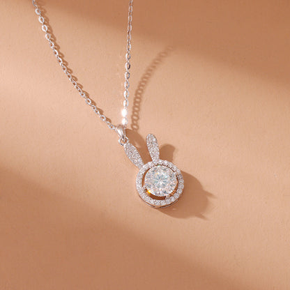 S925 Crystal Pave Rabbit Necklace