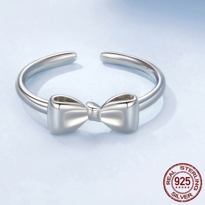 925 Sterling Silver Bow Open Ring Aura Rene