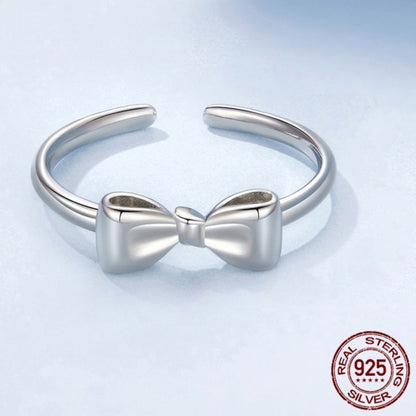 925 Sterling Silver Bow Open Ring Aura Rene