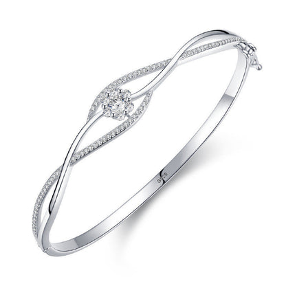 Silver Bracelet Women's Niche Design Bouquet Wave Bracelet Aura Rene