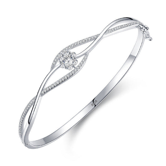 Silver Bracelet Women's Niche Design Bouquet Wave Bracelet Aura Rene