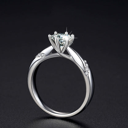 Sterling silver gold-plated moissanite ring Aura Rene