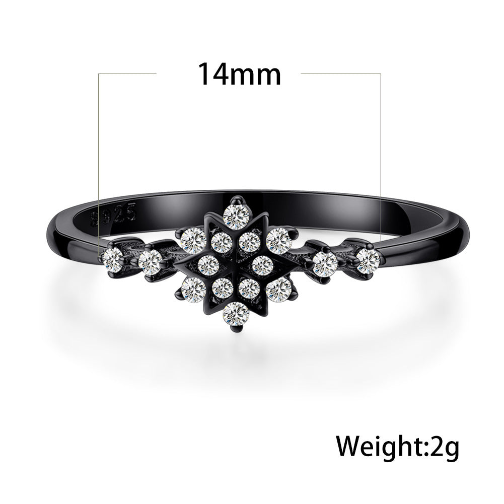 Snowflake Sterling Silver Ring Aura Rene