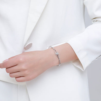 Silver Bracelet Women's Niche Design Bouquet Wave Bracelet Aura Rene