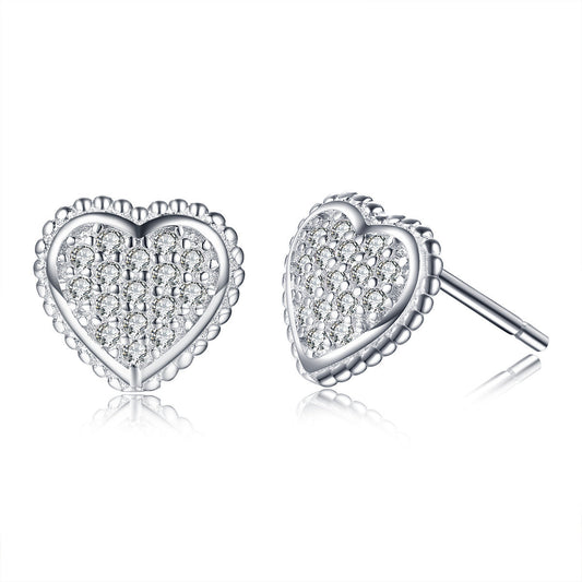S925 Sterling Silver Heart Earrings Aura Rene