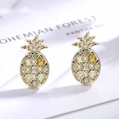 S925 Crystal Pineapple Earrings Aura Rene
