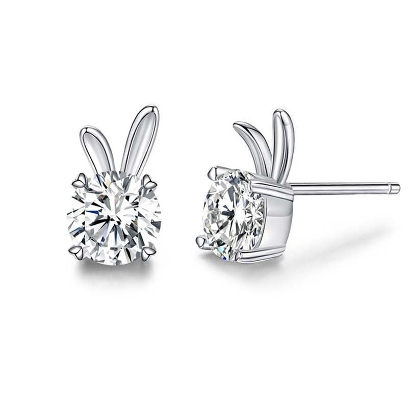 Women's Rabbit Moissanite Sterling Silver Earrings Aura Rene