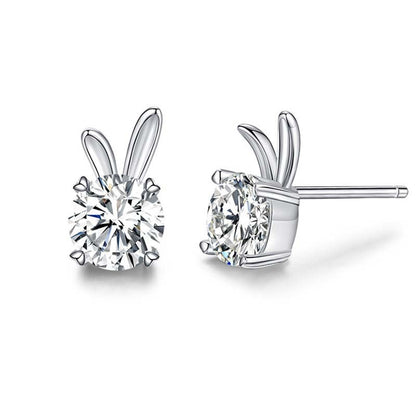 Women's Rabbit Moissanite Sterling Silver Earrings Aura Rene