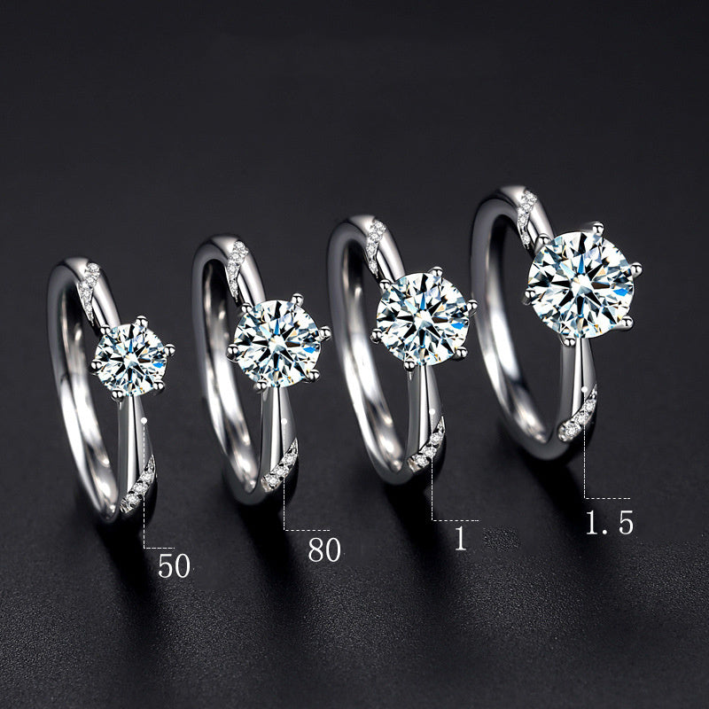 Sterling silver gold-plated moissanite ring Aura Rene